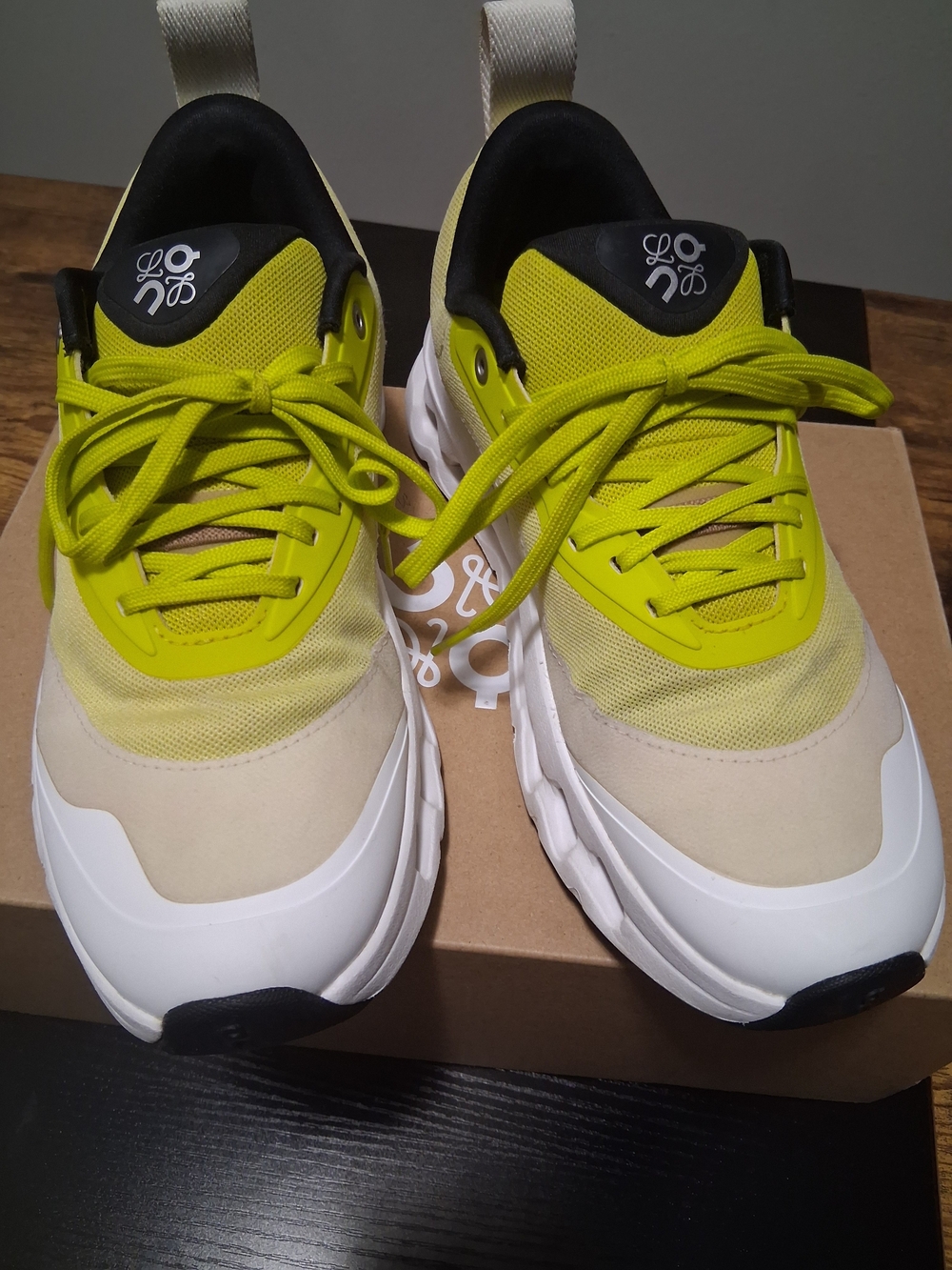 Loewe Neon Yellow and Cream Athletic Sneakers - Picture 1 of 16
